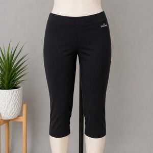 Spalding Cropped Legging L Black Capri Active High Rise Athletic Minimalist Yoga